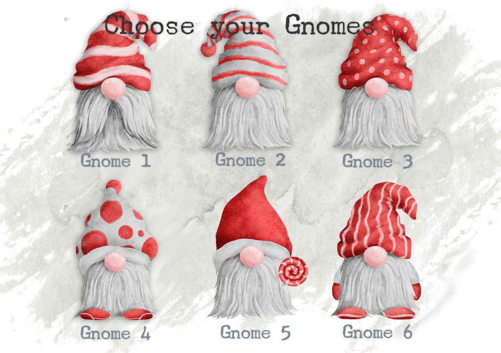 Personalised Christmas Gnome Couples Print 12201