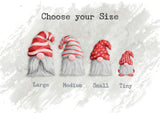 Personalised Christmas Gnome Family Print 12202