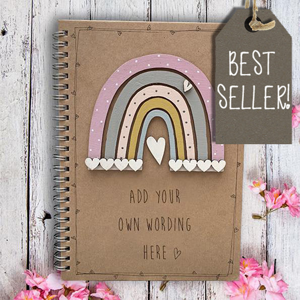 Handmade Rainbow Notebook - Personalised 9959