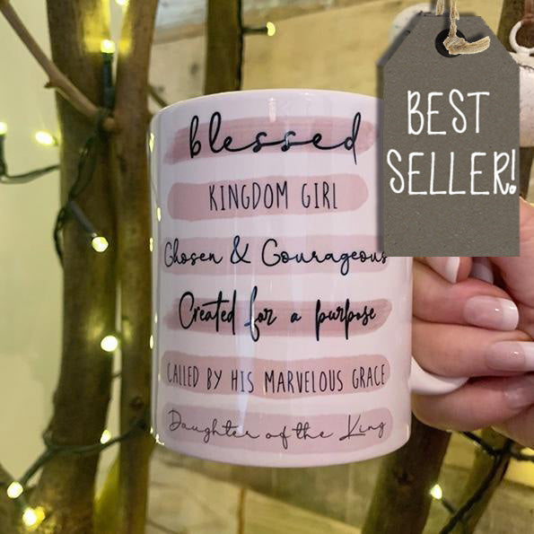 Highlights Personalised 10oz Mug - Scripture Wording Pink 10703