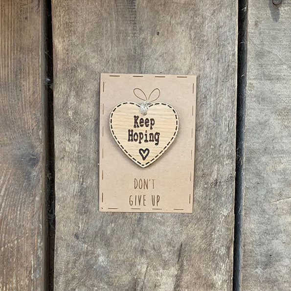 Handmade Little Sentiment Heart & Card - Keep Hoping 10005