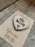 Handmade Little Sentiment Heart & Card - Keep Smiling 10007