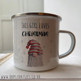 Gnome Enamel Mug - Girl Loves Christmas 12155