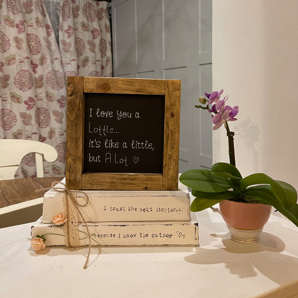 Handmade Rustic Sign Sm - Love You a Lottle 12418