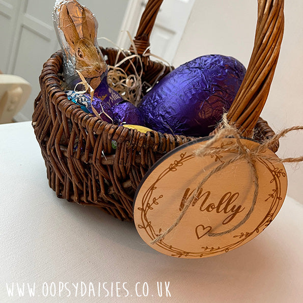Easter / Flower Girl Basket with Personalised Name Tag 12732