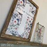 Handmade Rustic Sign Lg (A3) - He is Risen 12832