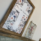 Handmade Rustic Sign Lg (A3) - He is Risen 12832