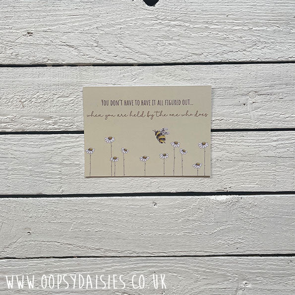 Print / Postcard Daisies & Bee - Held 13063