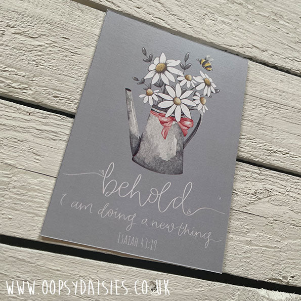 Print / Postcard Flowers in Watering Can - Behold 13066