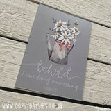 Print / Postcard Flowers in Watering Can - Behold 13066