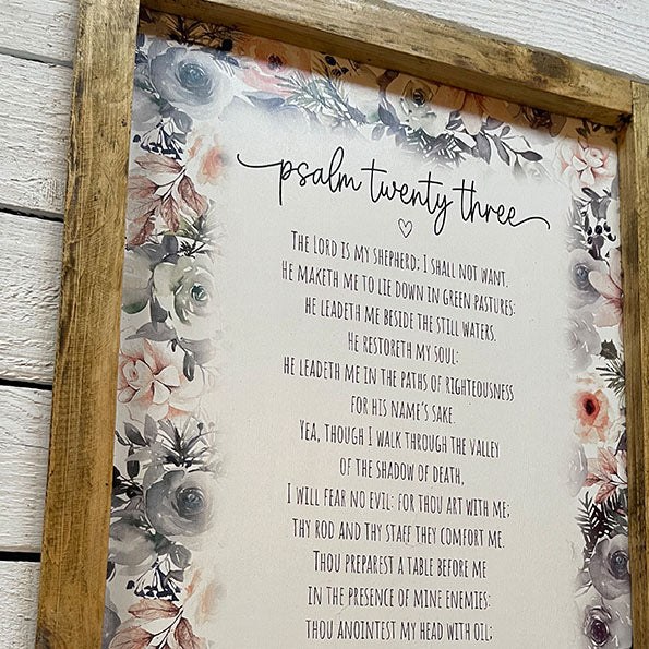 Handmade Rustic Sign Long Lg - Psalm 23 13076