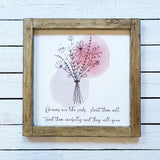 Handmade Rustic Sign Lg (30cm) - Dreams are Like Seeds 13079