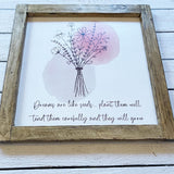 Handmade Rustic Sign Lg (30cm) - Dreams are Like Seeds 13079
