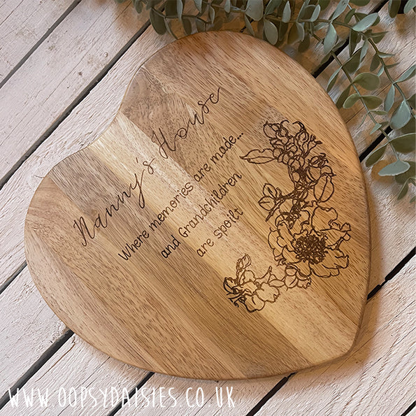 Heart Chopping Board - Nanny's House 13167