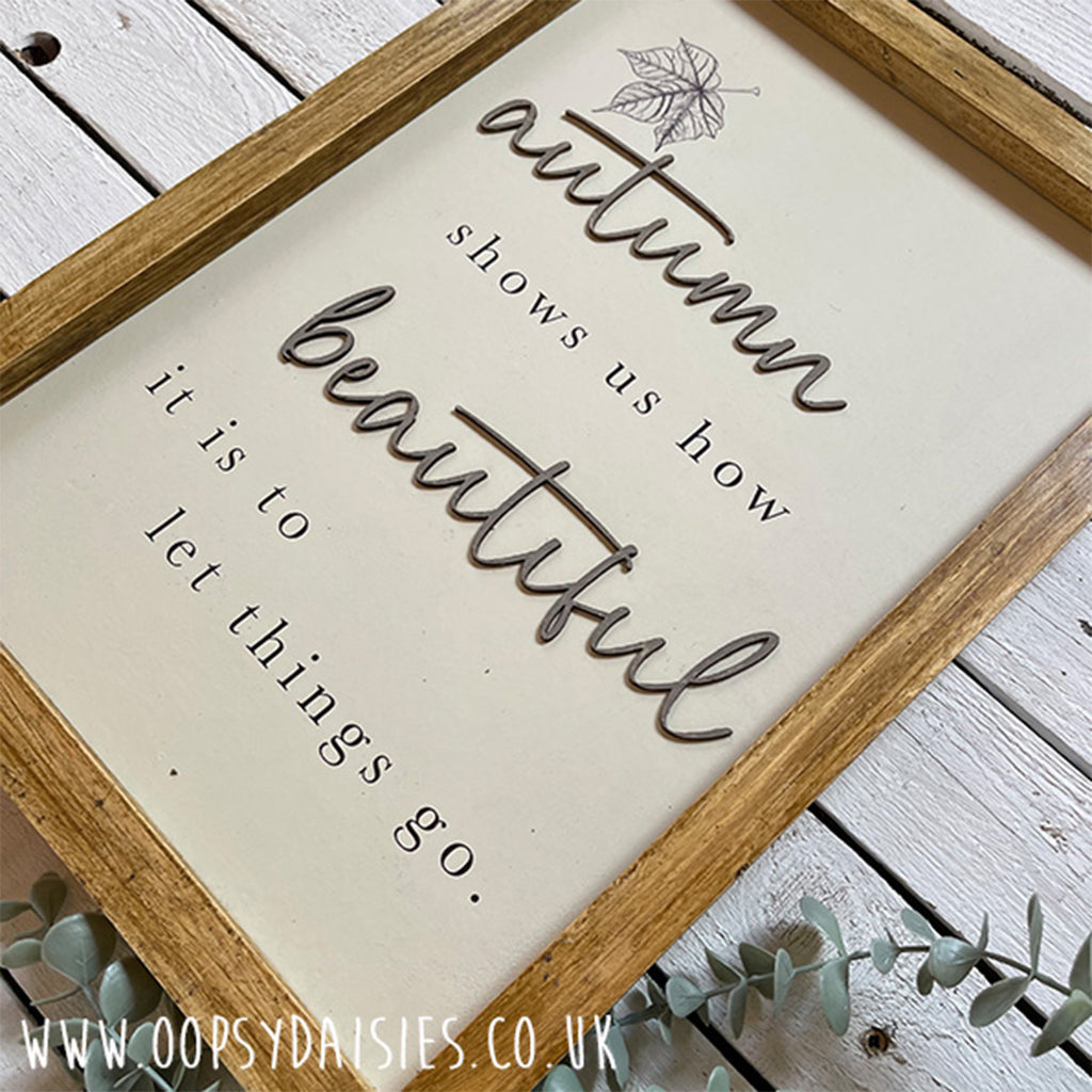 Handmade Rustic Sign Long Lg Thankful Range - Autumn Shows Us 13286