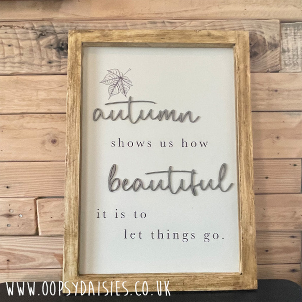 Handmade Rustic Sign Long Lg Thankful Range - Autumn Shows Us 13286