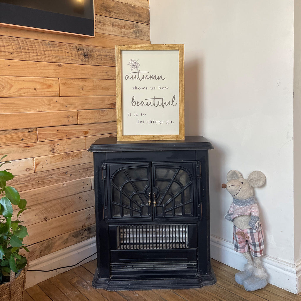 Handmade Rustic Sign Long Lg Thankful Range - Autumn Shows Us 13286