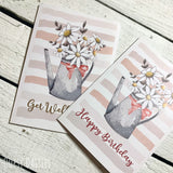 Card - Watering Can Pink - Happy Birthday 13669