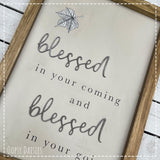 Handmade Rustic Sign Long Lg - Blessed 13734