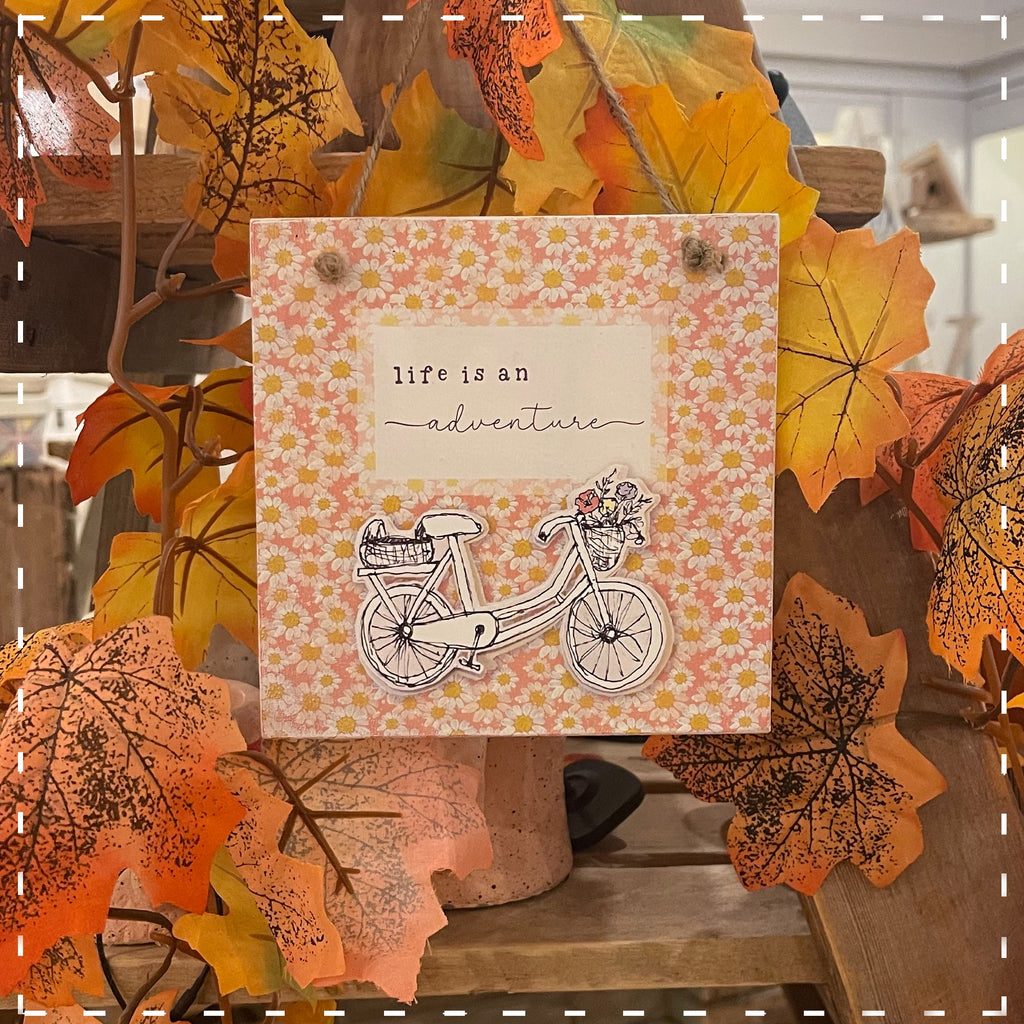 Sq Plq Daisy Print - Life is an Adventure 14013