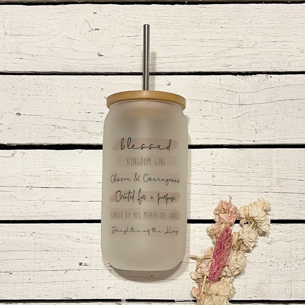 Personalised Glass Can - Daughter of the King 14151