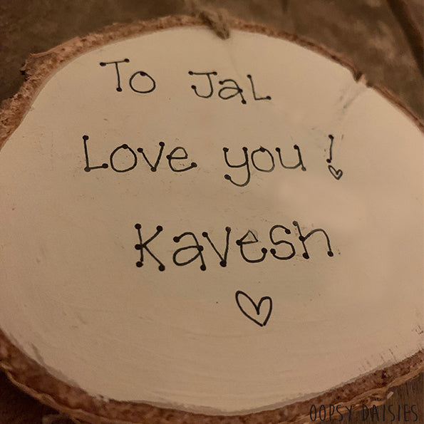 Handmade Wooden Log Slice - Some Bunny Loves You 10828