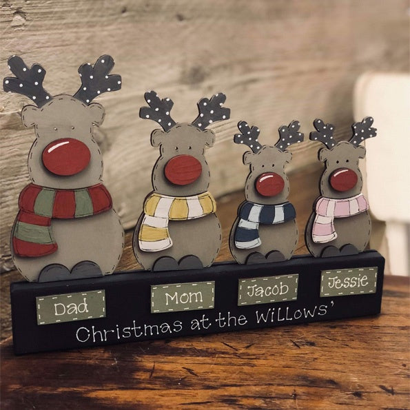 Personalised Family Reindeer Block 9357