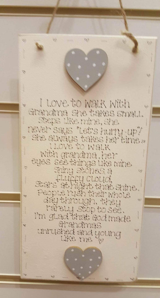 Handmade Long Picture Plaque - Walk with Grandma 4677