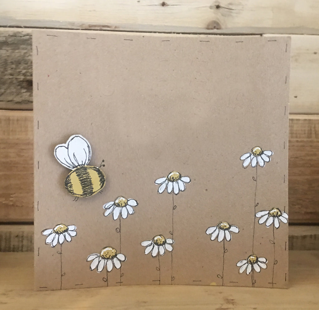 Personalised Card / Postcard - Bees & Daisies 8721