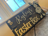 Personalised Easter Crate with Bunny Plaque - Blue 8771