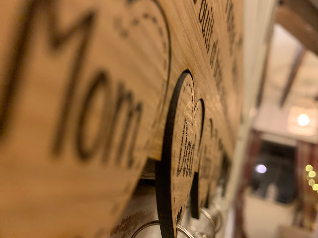 Personalised House Keyring Holder - Hearts 9558