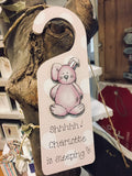 Personalised Door Hanger - Bunny Pink 8540