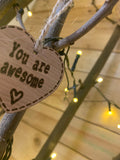 Handmade Little Sentiment Heart - You are Awesome 9997