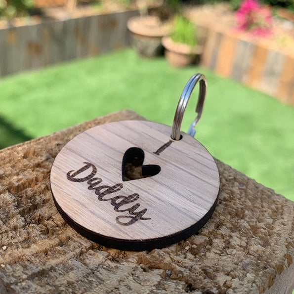 Keyring Round with Cutout - I (heart) Daddy 9063