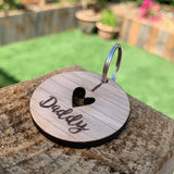 Keyring Round with Cutout - I (heart) Daddy 9063