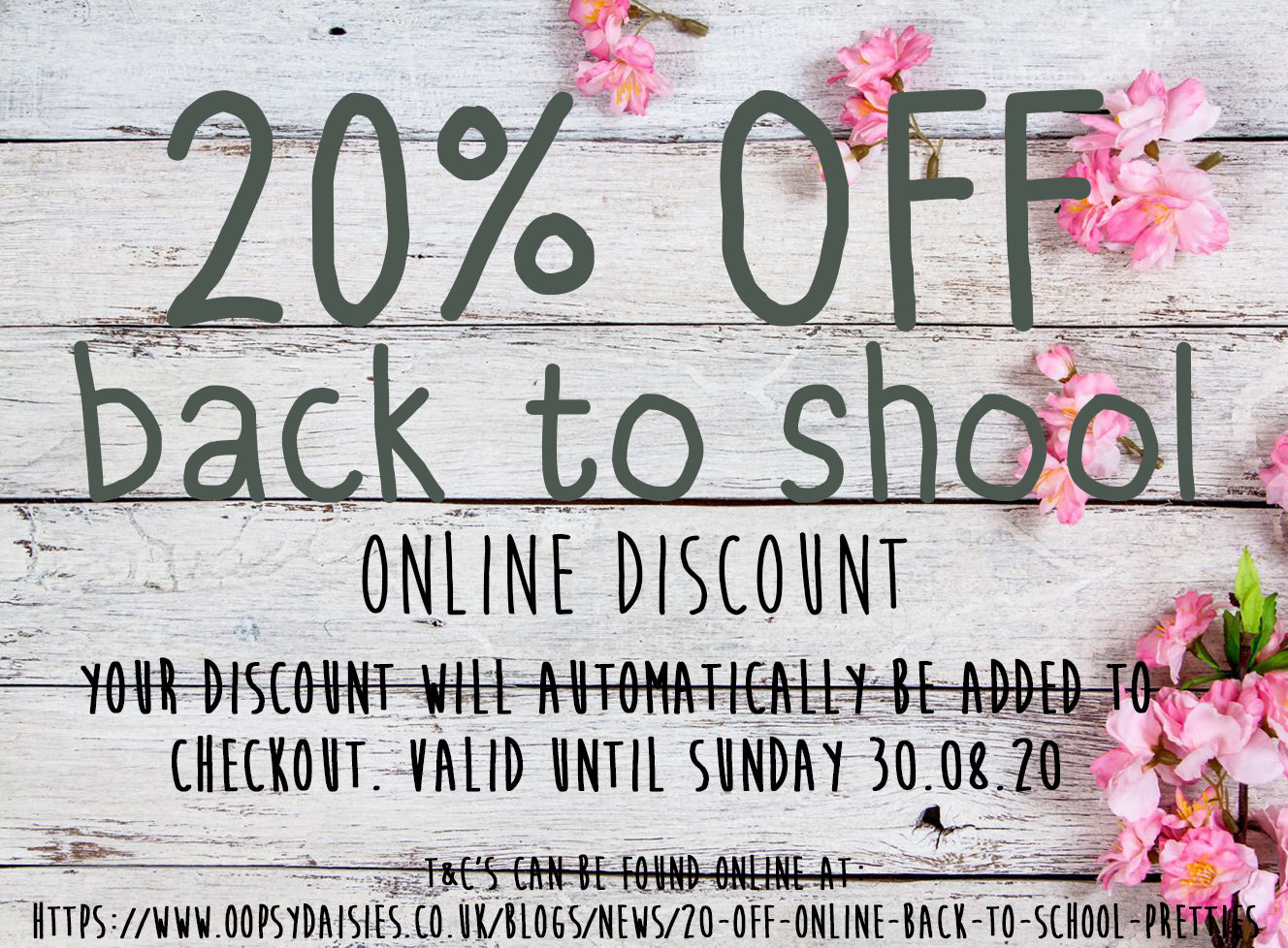 20% OFF ONLINE - BACK TO SCHOOL PRETTIES!