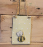 Bees & Daisies Mini Plaque - Bee/Lemon 11038