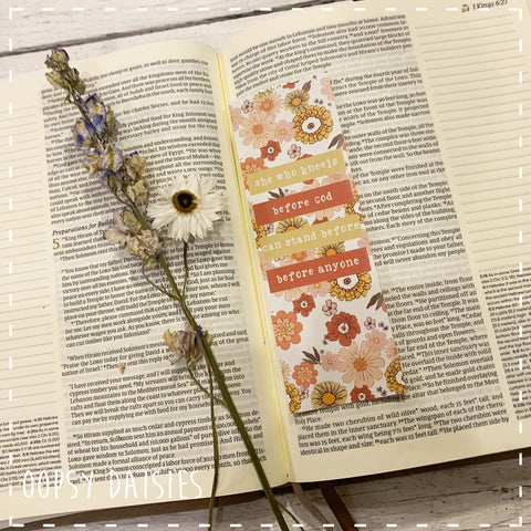 Bookmarker Retro Flower Print - She who Kneels 14251