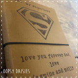 A5 Personalised Recycled Leather Notebook - Superhero 14266