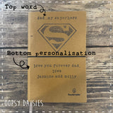 A5 Personalised Recycled Leather Notebook - Superhero 14266