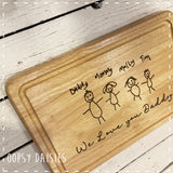 Chopping Board Sm with Ridge - Personalised with Child's Drawing 14271