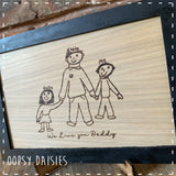 Wooden Picture Plaque with Personalised Child's Drawing 14281