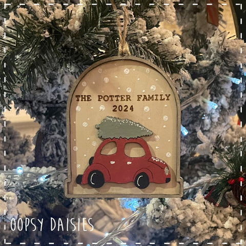 Personalised Christmas Snow Globe Plaque - Car 14368