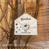 Personalised Christmas Wish List Envelope Tree Decoration 14369