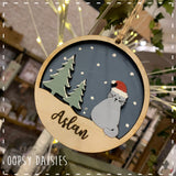 Personalised Christmas Cat Round Plaque 14423