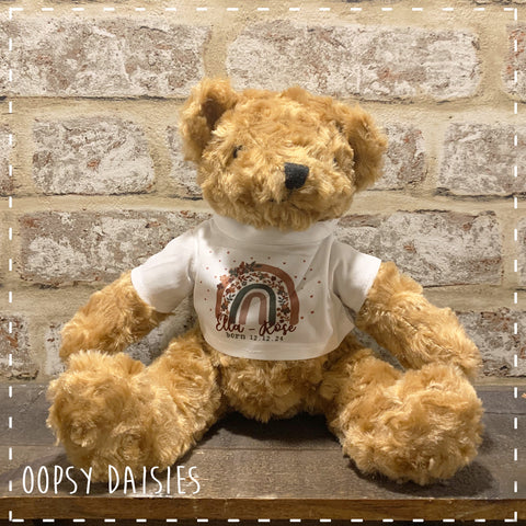 Personalised Teddy 20cm Rainbow 14468