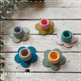 Hand Painted Flower Candle Stick Holder 14476