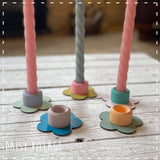 Hand Painted Flower Candle Stick Holder 14476