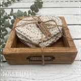 Crochet Heart Coasters in a Wooden Box Gift Set 14477