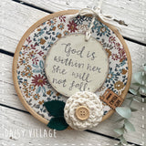 Embroidery Hoop - God is Within Her 14479